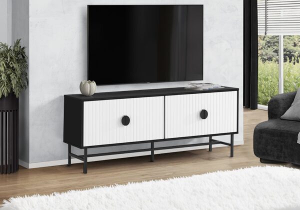 TV Stand, Console, Media Entertainment Center, Storage Cabinet, And Contemporary & Modern - Black