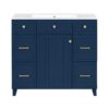 Bathroom Vanity With Sink, Soft Close Doors, Adjustable Shelves - Blue - Image 17