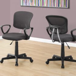 Office Chair, Adjustable Height, Swivel, Ergonomic, Contemporary And Modern - Gray