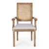 Elegant French Country Style Dining Chair With Cane Backrest - Light Gray - Image 6