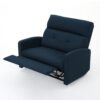 Alma - Contemporary Upholstered Loveseat Recliner - Navy Blue - Image 10