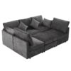 Modular U Shaped Sectional Sofa With USB Ports - Black - Image 14