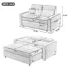 Upholstered Sleeper Bed Sofa With USB Charging, Adjustable Backrest, And Throw Pillows - Charcoal Gray - Image 2
