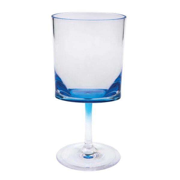 Halo - Leadingware Oval Plastic Wine Glasses (Set of 4), Bpa Free, Unbreakable Acrylic, 12Oz - Blue