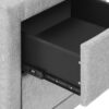 Nightstand, Storage Drawer, Upholstered, Elegant Design, Transitional - Gray - Image 8