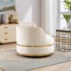 360 Degree Swivel Accent Chair With Soft Cushion For Living Room, Bedroom, Office - Beige - Image 23