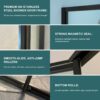 Diamond Shaped Corner Shower Door, Inward Sliding, Stainless Steel Frame - Matte Black - Image 6