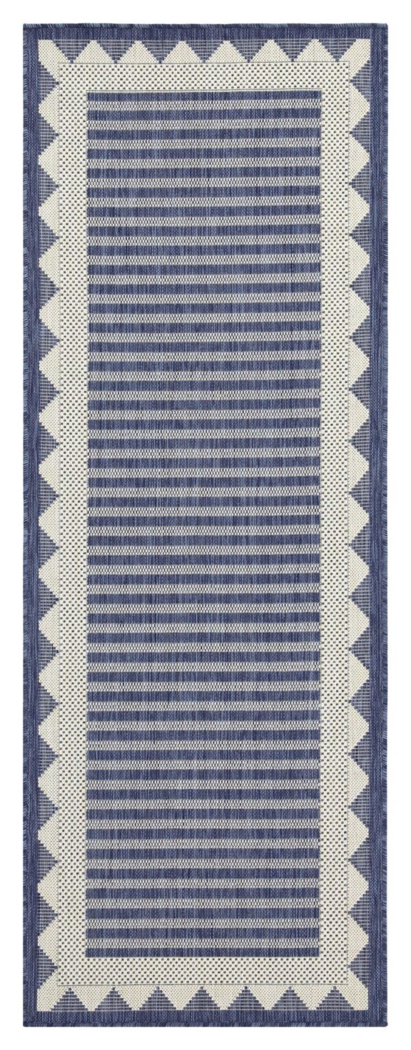 Sunshine - 2'7" X 7'3" Polypropylene, Indoor, Outdoor Area Rug - Blue