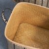 Square Palm Leaf Woven Wicker Storage Basket With Handles (Set of 2) - Back / Brown - Image 8