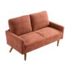 Loveseat Sofa, European Style With Sleek Design, Modern & Vintage Flair, Upholstered 2 Seater Couch - Pumpkin Orange - Image 4