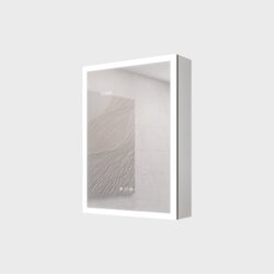 Bathroom Medicine Cabinet With Lights, LED Medicine Cabinet With Mirror, Lighted Medicine Cabinet With Defogger, Dimmer, Digital Clock & Temp Display, Surface Mount - Silver