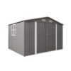 Large Metal Outdoor Storage Shed With Lockable Door, Air Vent, And Clear Window For Garden Tools And Bicycles - Gray - Image 5