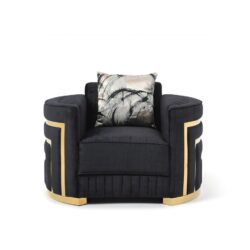 Soledad - Chair Upholstered With Hued Accents - Black