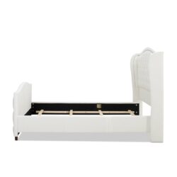 Marcella - Queen Upholstered Shelter Headboard Bed Set - Antique White