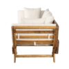 Outdoor Patio Daybed Sofa, 3 Seat Sofa With Foldable Arm 4 Back Pillows - Teak / Beige - Image 13