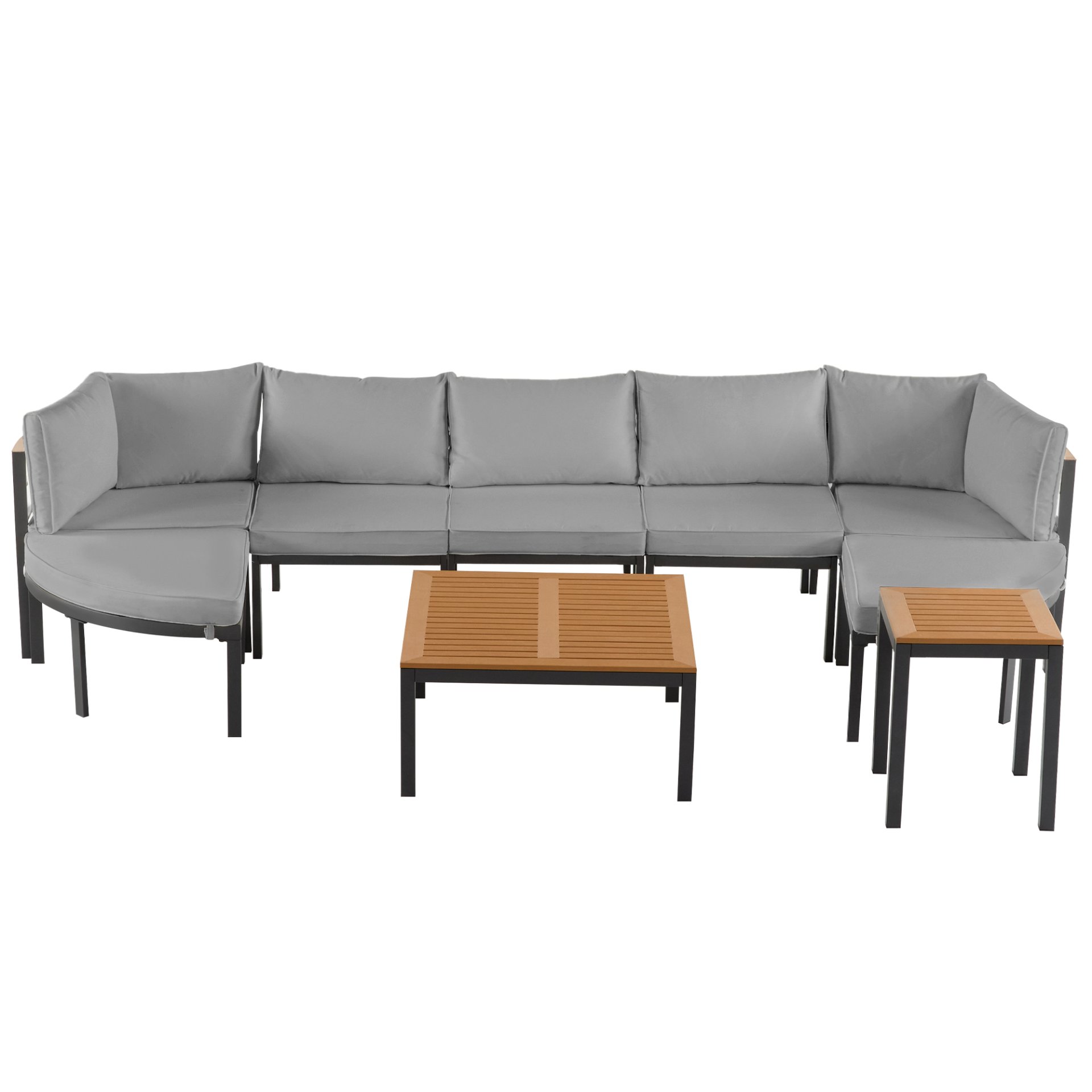 Outdoor Sectional Sofa Set With Cushions - Gray - Image 11