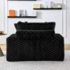 Harbor - Comfortable Luxury Sofa Turtle Fleece Fabric - Black - Image 10