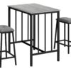 3 Pieces Dining Set, Counter Height, Rectangular, Small, Contemporary & Modern - Gray - Image 2
