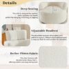 360 Degree Swivel Accent Barrel Chair With Adjustable Headrest Berber Fleece For Living Room, Bedroom, Office - Cream - Image 6
