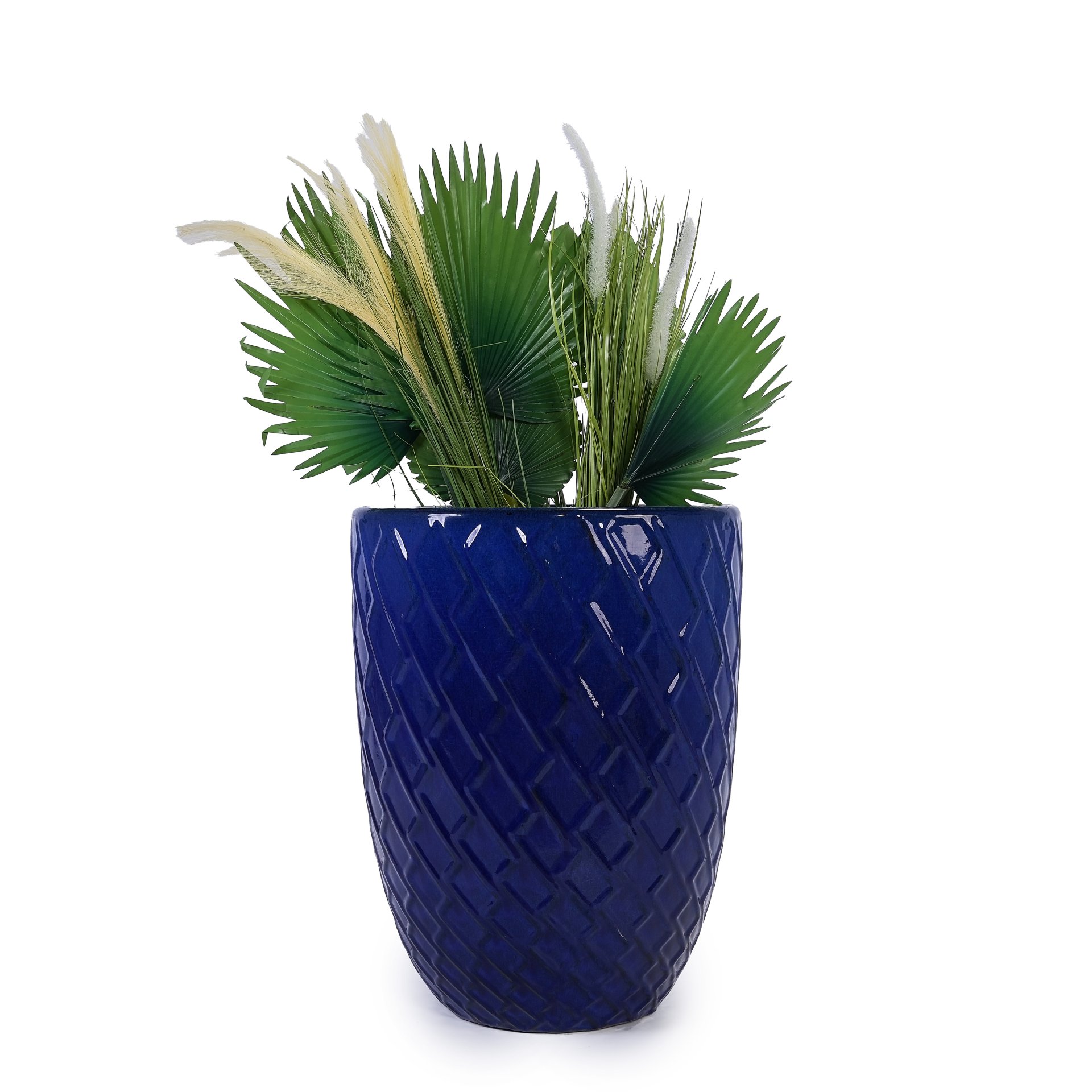 Ceramic Flowerpot, Planter For Patio, Garden, Windowsill - Dark Blue - Image 5