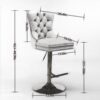 Thick Golden Swivel Velvet Barstools Adjusatble Seat Height From 25-33", Modern Upholstered Bar Stools With Backs Comfortable Tufted For Home Pub And Kitchen Island (Set of 2) - Gray - Image 2