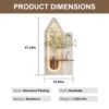 Adjustable 3 Color LED Sandstone Wall Decor With Simulated Plants, Glass Vase & Rabbit Statue - Light Coffee - Image 3