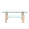 Rectangle Glass Coffee Table Modern Side Center Table For Living Room - Clear - Image 5