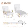 3 In 1 Convertible Folding Sofa Bed With Adjustable Backrest And Pillow - White - Image 3