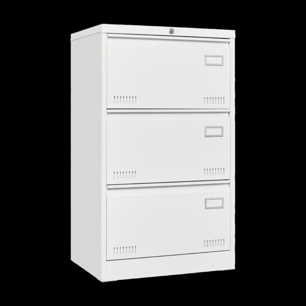 Filing Cabinet Lateral File Cabinet With Lock, 3 Drawer - White