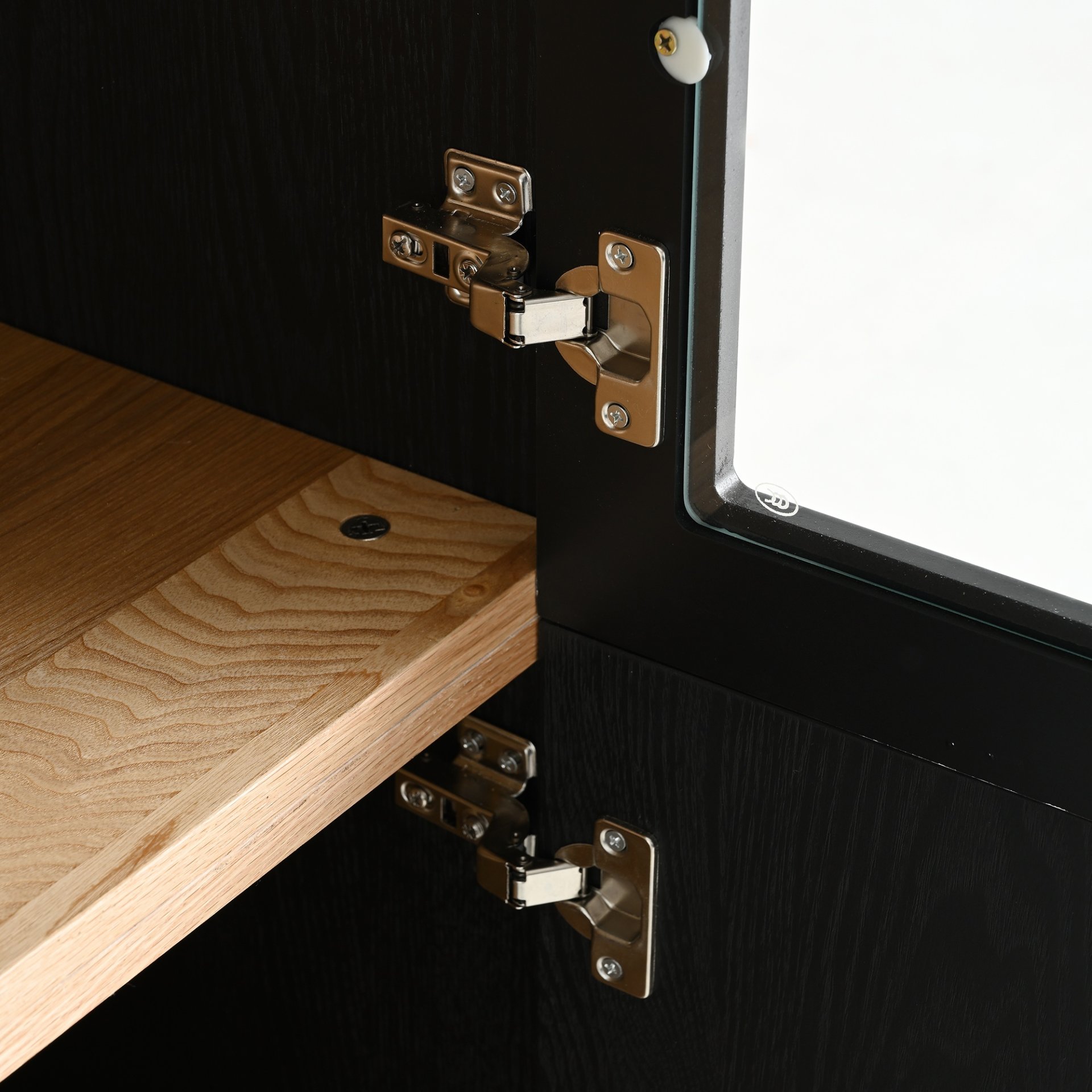 Mid Century Modern Style Tall Display Cabinet With Glass Doors For Collectibles - Black - Image 15