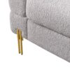Luxurious And Comfortable Upholstered Sofa With Golden Legs And Pillows For Living Room And Reception Area - Gray - Image 17