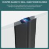 Diamond Shaped Corner Shower Door, Inward Sliding, Stainless Steel Frame - Matte Black - Image 11