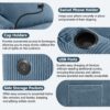 Corduroy Sleeper Sofa Loveseat Sofa With Full Size Mattress, 2 USB Ports, 2 Cup Holders, 2 Side Pockets And A Phone Holder For Living Room - Navy Blue - Image 6