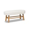 Fuji - Upholstered Bedroom Accent Bench With Natural Legs - Ivory White - Image 9