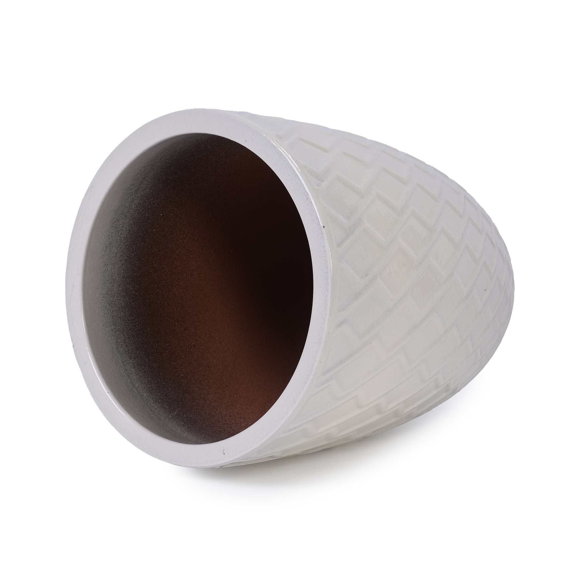 Ceramic Flowerpot, Planter For Patio, Garden, Windowsill - Milk White - Image 7