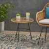 Petrichor - Outdoor Side Table With Tempered Glass And Steel Frame - Light Brown - Image 9