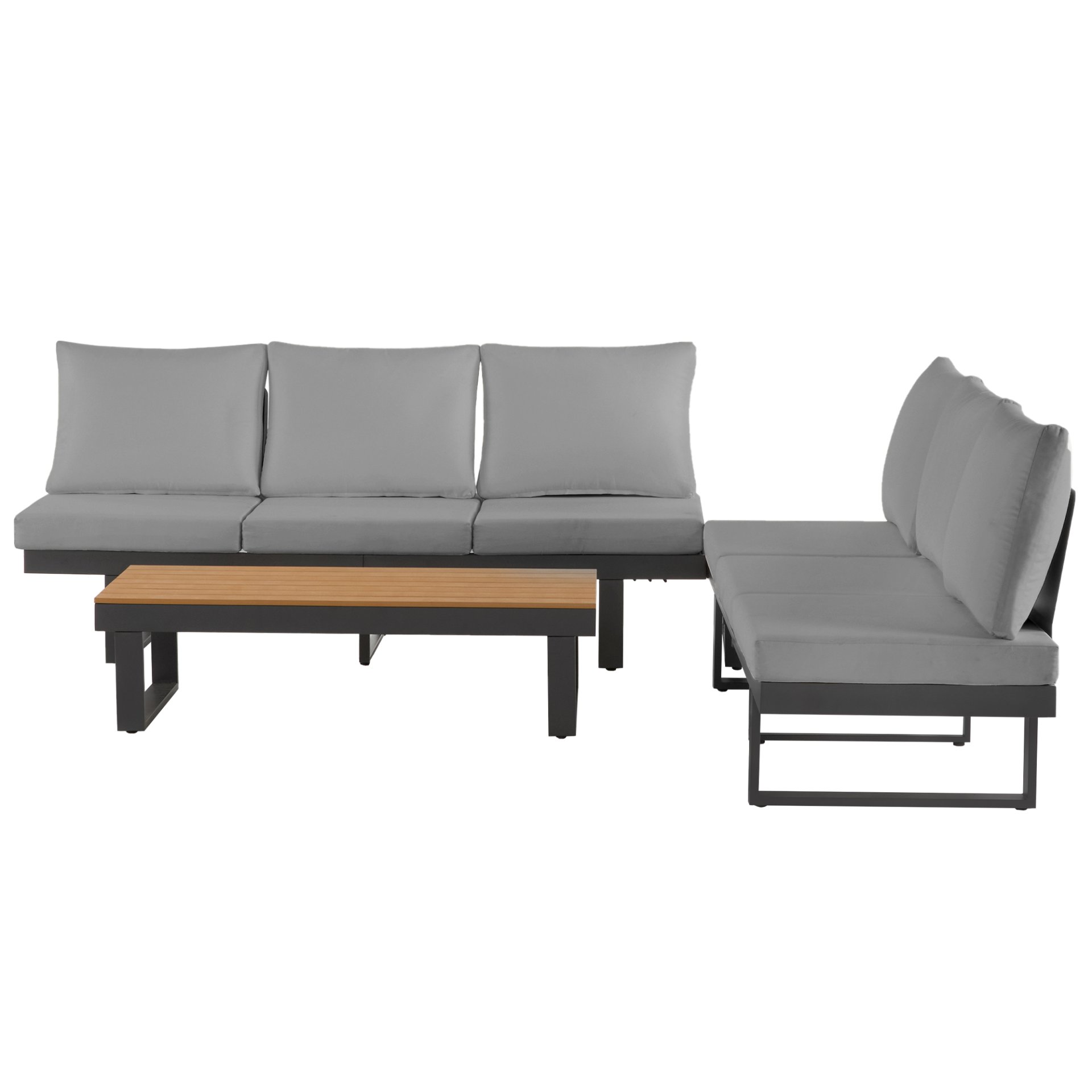 Outdoor Sectional Sofa Set With Adjustable Reclining Seats - Gray - Image 17