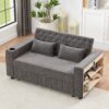 Pull Out Sofa Bed Convertible Couch Loveseat Sofa Modern Sleeper Sofa With Adjustable Backrest For Living Room - Gray - Image 14