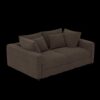 4 Seat Sofa, Deep Seat Couches With Soft Pillows And Movable Ottoman, Convertible Sofa Lounge Chair, For Living Room - Camel - Image 12
