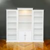 Retro Style 3 Piece Bookcase Display Cabinet With Adjustable LED Lighting, Tempered Glass Shelves - White - Image 6