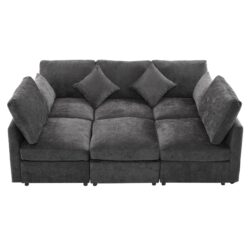Modular U Shaped Sectional Sofa With USB Ports - Black