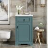 Bathroom Vanity With Sink, Soft Close Door - Green - Image 3