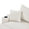 Single Sofa With Storage Space, Movable Ottoman, USB Ports, Cup Holders, Phone Holder Corduroy - Beige - Image 20