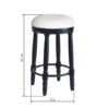 360° Swivel Wooden Barstools, 26" Counter Height (Set of 2) With Fabric Upholstered Seat - Black - Image 3