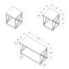 Table Set, Coffee, End, Side, Accent, Living Room, Contemporary, Modern (Set of 3) - White - Image 3