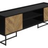 TV Stand, Console, Media Entertainment Center, Storage Cabinet, Modern - Black - Image 2