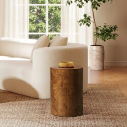Nebula - Accent Pillar Side Table - Medium Brown