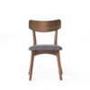 5 Piece Mid Century Dining Set With Walnut Frame, Upholstered Dining Chairs - Dark Gray - Image 13