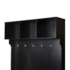 Hall Tree With 6 Hooks, Coat Hanger, Entryway Bench, 3 In 1 Design, A Spacious Drawer For Entrance, Living Room - Black - Image 11