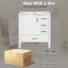 Bathroom Vanity With Sink, Soft Close Door, Built In Shelf Multiple Drawers - White - Image 10